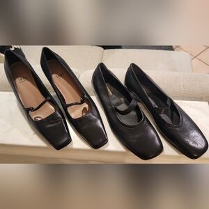 2pr Leather Women's Black Shoes